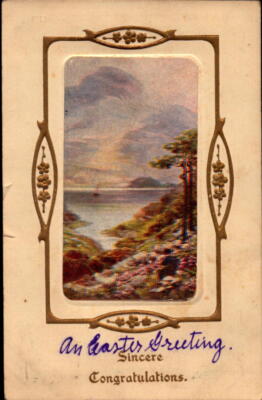 Vintage Postcard Greeting Card An Easter Greeting Sincere Congratulations