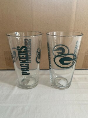 Green Bay Packers NFL Pack of 2 16oz Spirit Pint Glass Logo Brands | eBay
