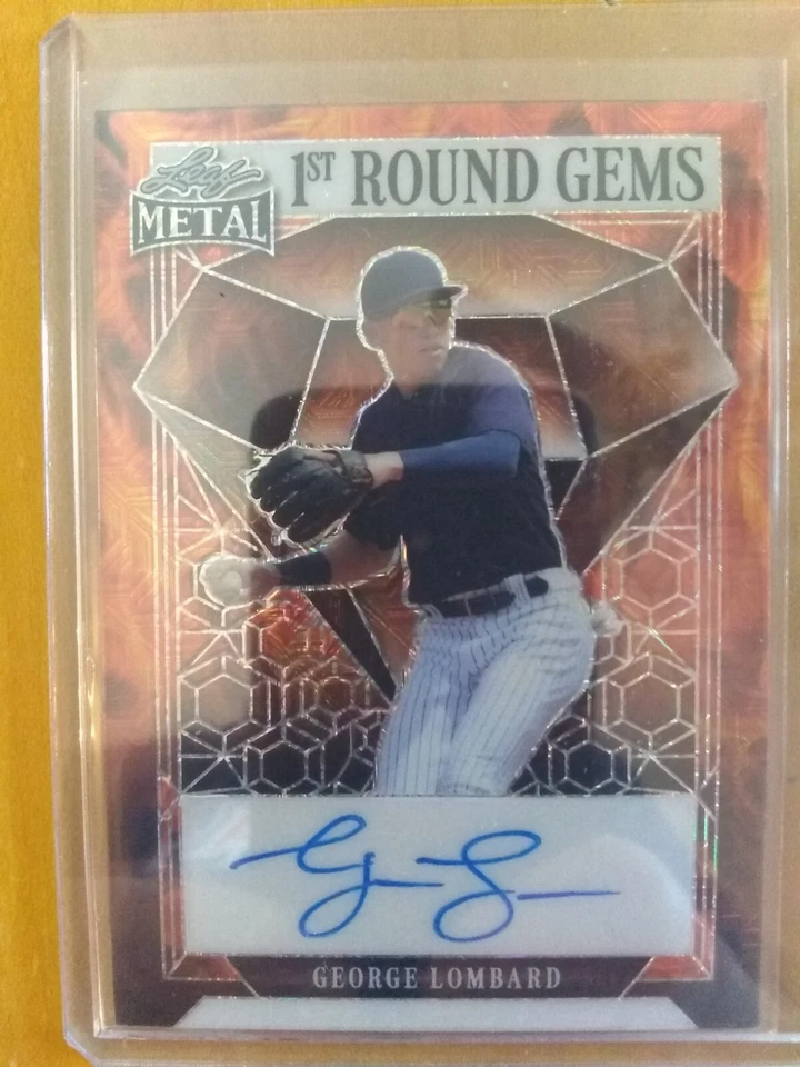 GEORGE LOMBARD  AUTO RC SP #3/3!📈 2023 LEAF METAL 1ST ROUND GEMS💎 FIRE 🔥 MOJO - Image 3 of 4