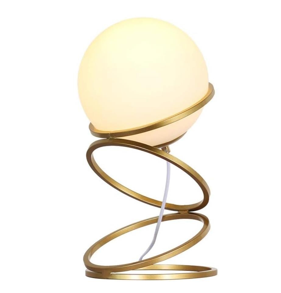 Lampada da Tavolo G9 Design Minimal Sfera Vetro Bronzo per Comò Interni