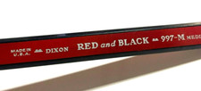 Dixon RED and Black Carpenter 997-M Wooden Pencil 1940s Vintage