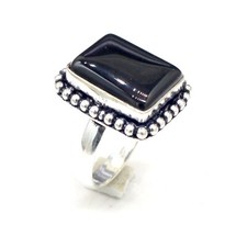 Black Onyx Gemstone 925 Sterling Silver Statement Ring-Mother's Day Gift