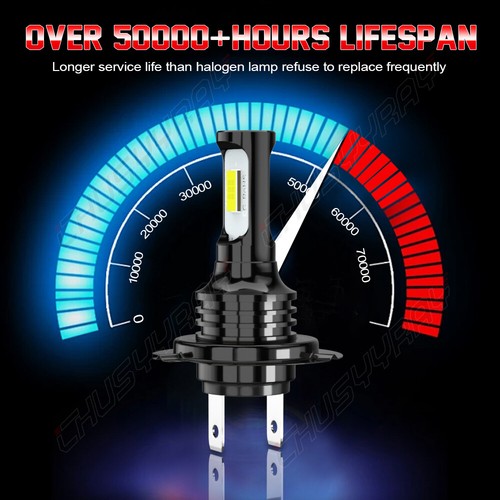 H7+H1 de luz de carretera alta y baja Bombillas de faros LED 4pcs WHITE 6000K - Picture 13 of 16