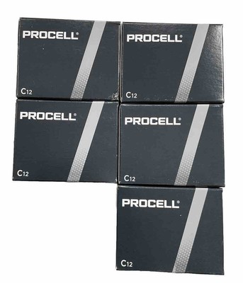 60 Duracell Procell Alkaline Batteries C 12/Box PC1400 Exp. 03-2035