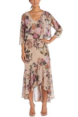 R&M Richards Two Piece Flyaway Long Jacket Dress Mocha