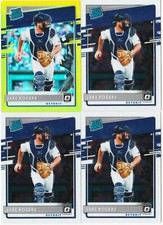 JAKE ROGERS ROOKIE 4 CARD LOT 2020 OPTIC LIME GREEN PRIZM RATED RC # 72 + BASE