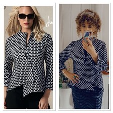 Joseph Ribkoff Black & White Swing Jacket Uk Size 10