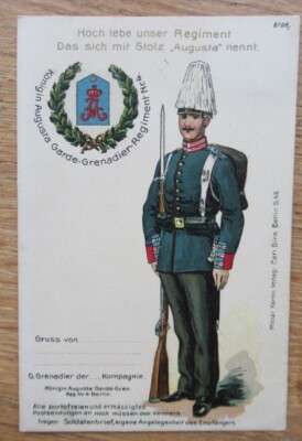 Regiments Postkarte Königin Augusta Garde Grenadier Regiment 4 / Berlin 1910