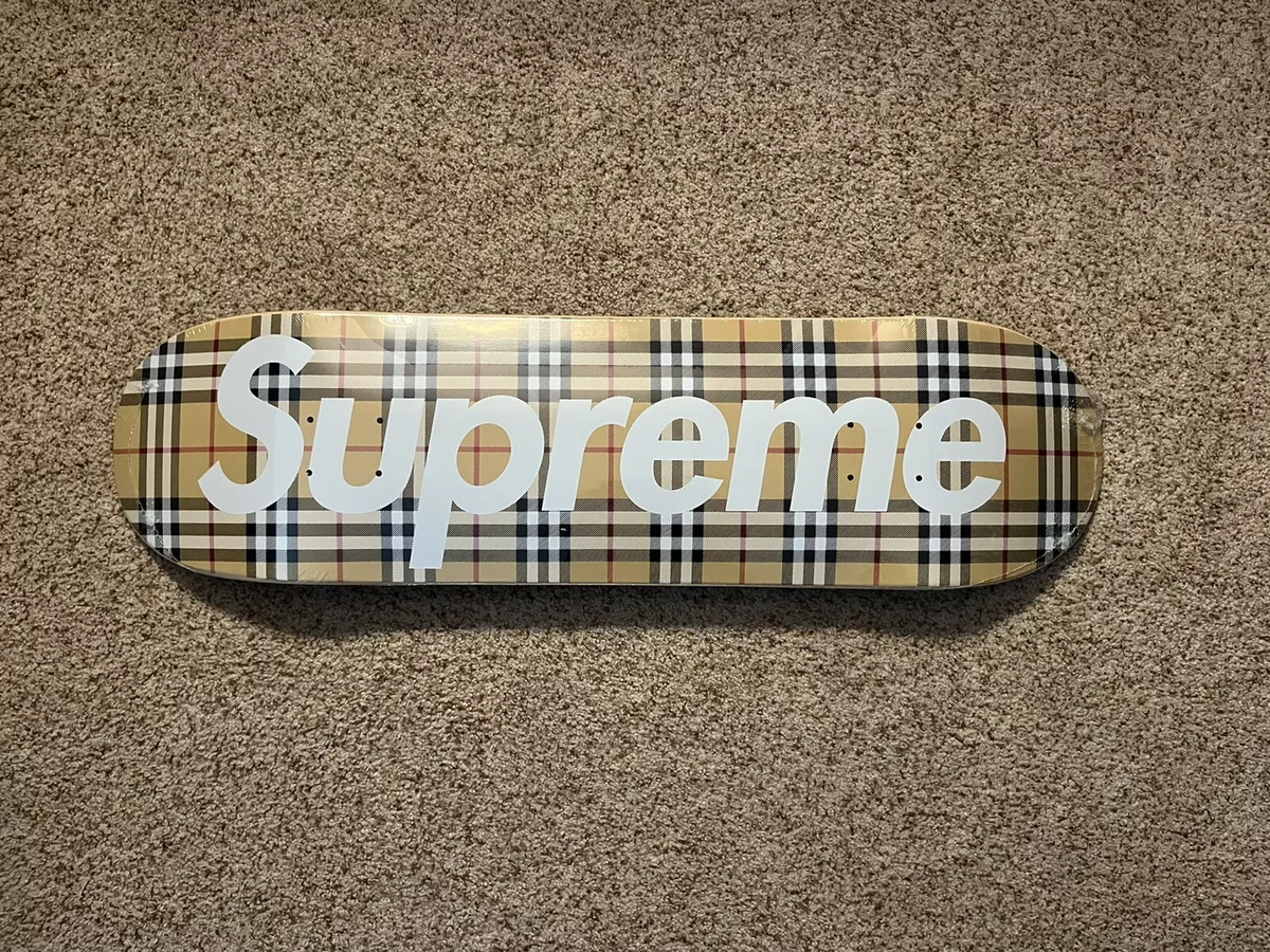 Supreme Burberry Skateboard Skate Deck Plaid Brown/Beige SS22