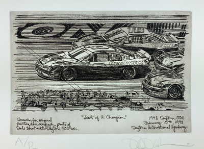Dale Earnhardt Heart of A Champion Daytona 500 Artist Proof 9/300 By Rick Rush