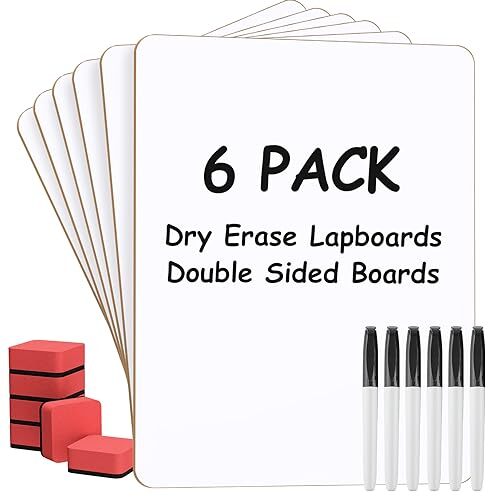 6 Stück 12x9 Zoll kleines Whiteboard trocken abwischbares Mini Whiteboard für Studenten Büro - Bild 1 von 7