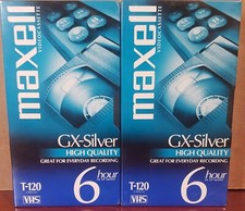 Maxell 214016 120 Minute Gx Silver Video Tape LOT OF 2
