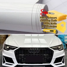 60" x 60" Gloss White Vinyl Film Wrap Sticker Decal Air Bubble Free 5ft x 5ft