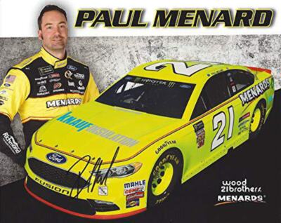 AUTOGRAPHED 2018 Paul Menard #21 Menards/Knauf Insulation Ford Fusion Team (Wood