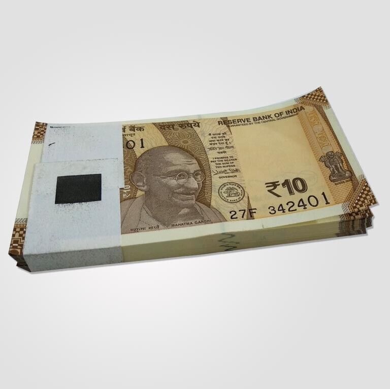 India, 10 Rupees x 50 Pcs Bundle, Latest Issue, P109, UNC