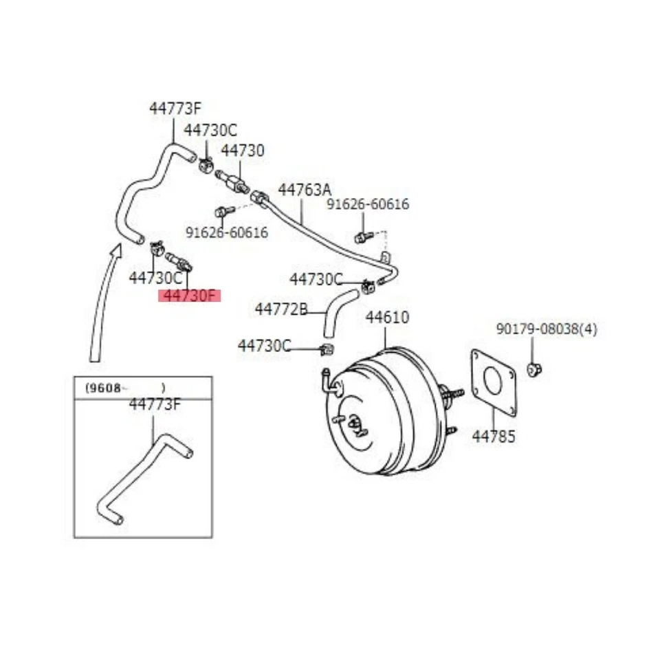 TOYOTA LEXUS GENUINE VACUUM PIPE UNION 90404-51319 4RUNNER CAMRY SIENNA ES300 Foto 2 de 4
