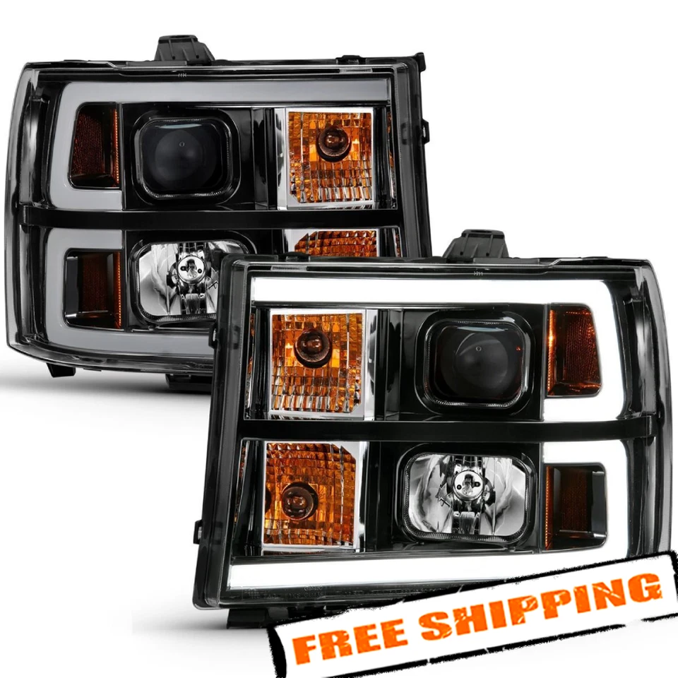 Anzo Black LED U-Bar Projector Headlights for 2007-2014 GMC Sierra 2500 HD - Изображение 2 из 4