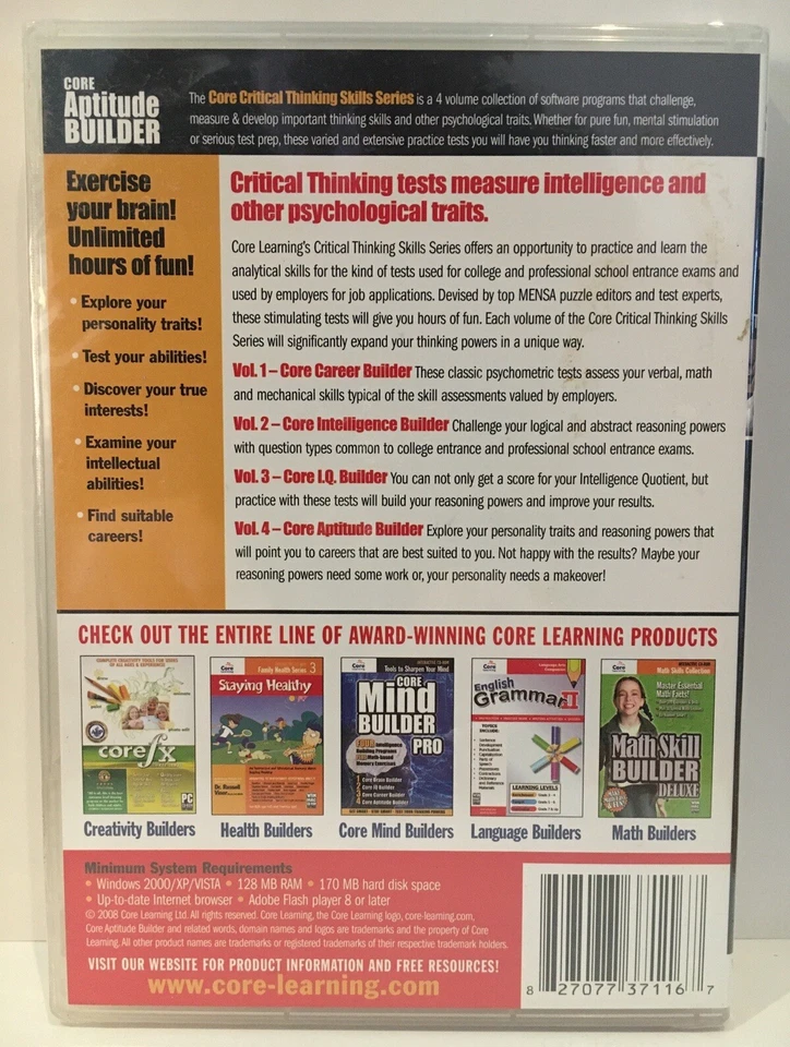 Core Aptitude Builder - Critical Thinking Skills 4 (CD-ROM, 2008) New! Sealed! - Image 2 of 2