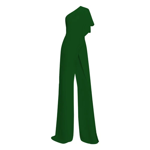 Mono de mujer de un hombro sin tirantes asimétrico pantalón largo elegante monos - Imagen 35 de 60