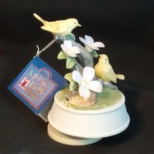 1987 Schmid Porcelain Yellow Birds on Dogwood...