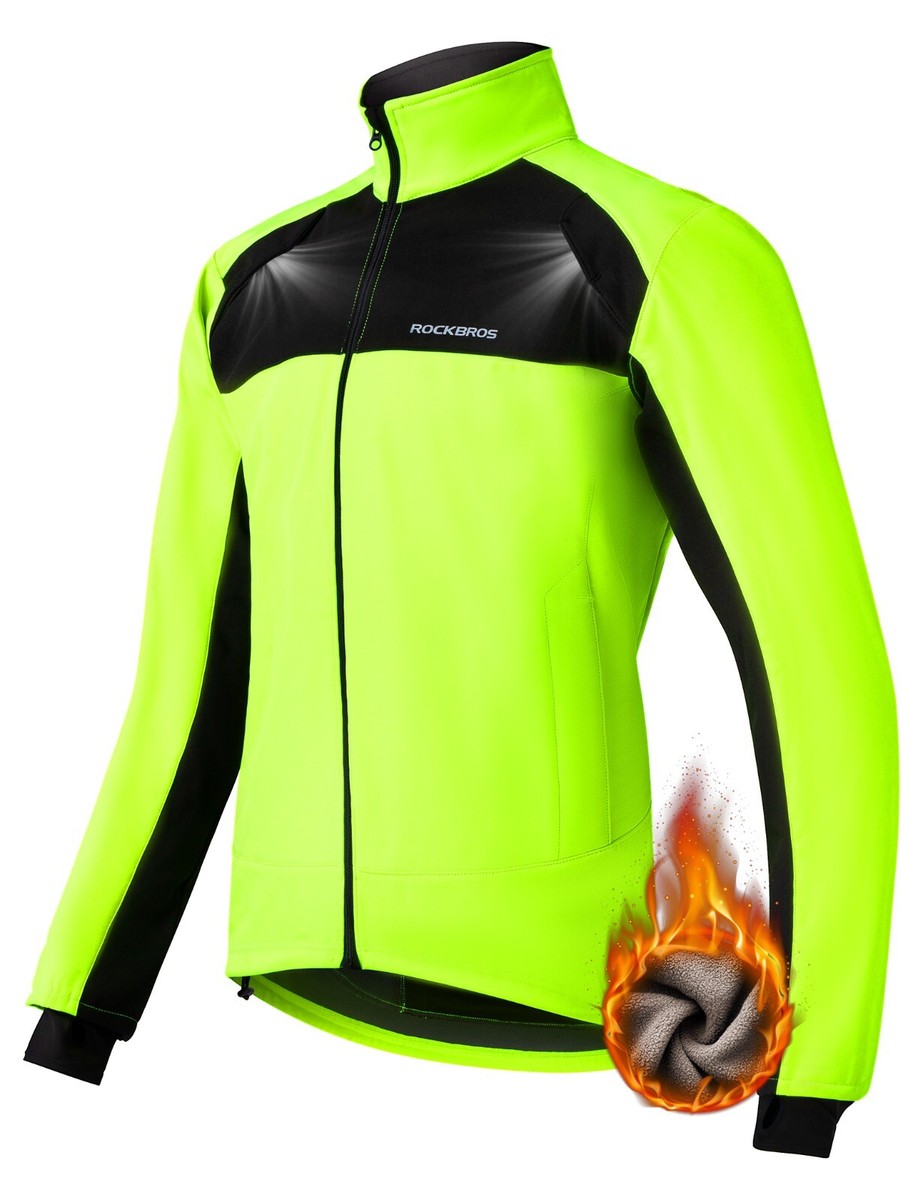 ROCKBROS Fahrrad Jacke + Hose Set Winter – Thermo, Winddicht, Mit Reflektorstreifen (Softshell)