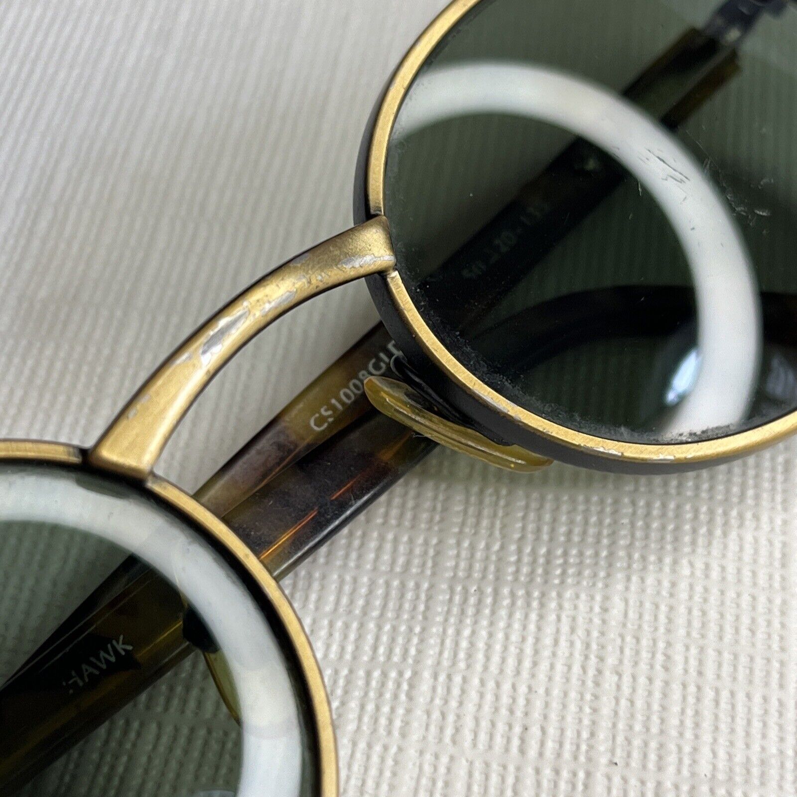 Vintage Fossil Sunwear Hawk Oval Metal Sunglasses… - image 8