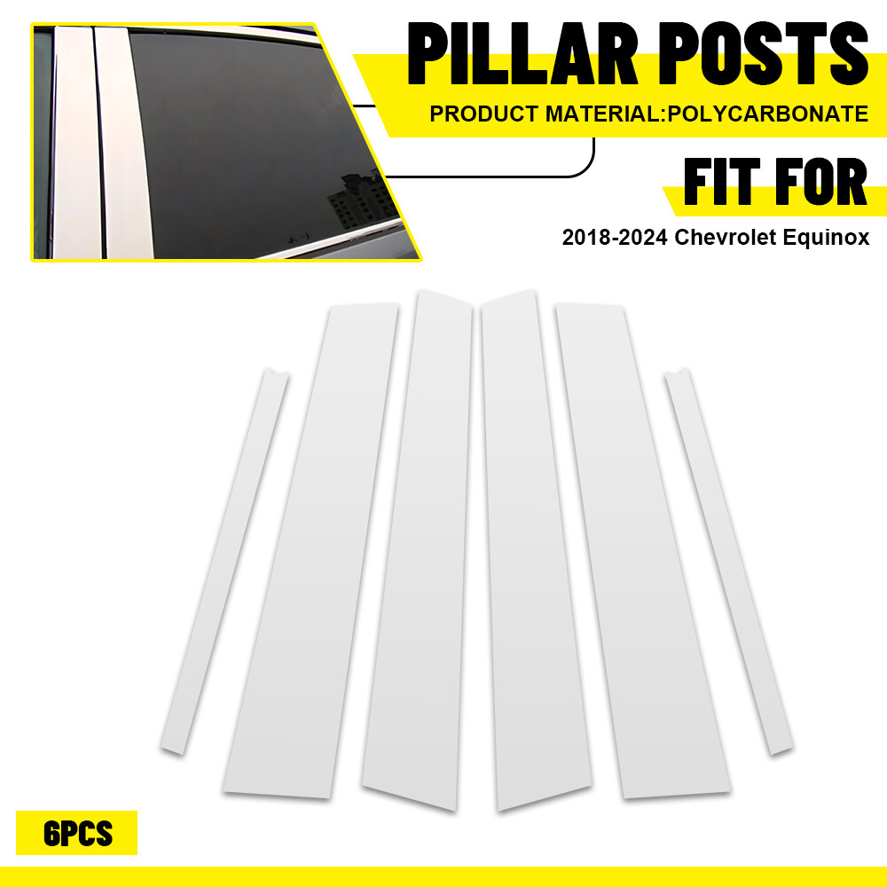 For 2018-2024 Chevrolet Equinox Chrome Door Window Pillar Posts Trim Accessories
