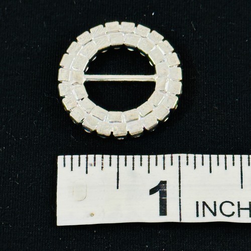Belt Buckles Lot of 7 White Rhinestone Various Eras All stones intact Vintage - Picture 15 of 19