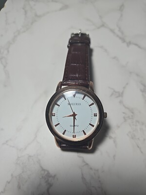 MREURIO Quartz Watch with Brown Leather Strap Mreurio Quartz Watch with Leather Bracelet | eBay main image 3