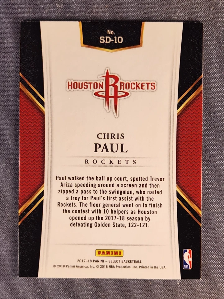 2017-18 Panini Select Slash & Dash #SD-10 Chris Paul Rockets SP - Image 2 of 2