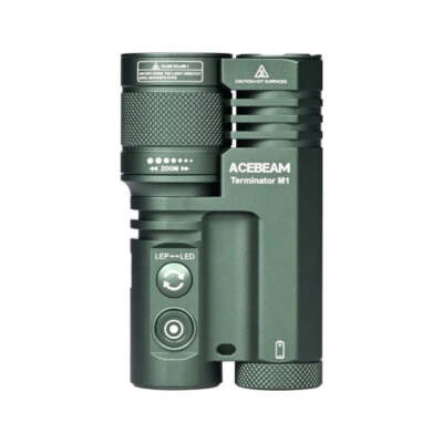 Acebeam Terminator M1 Dual Head LEP/LED Flashlight USB-C Battery Included -GREEN