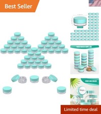 Bulk 3g Blue Acrylic Jars for Cosmetics and DIY Projects - Pack of 50