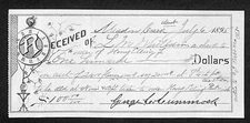 Meadow Creek (McAllister) Montana 1895 Payment Receipt - Pocket Watch Vignette