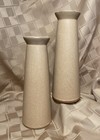 8” Ceramic Taper Candle Holders. Pair. Threshold Brand. Beige. New