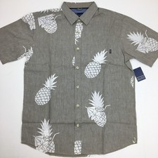 Jack O'Neill Men's Button Down Shirt Collection Pineapple Medium Khaki