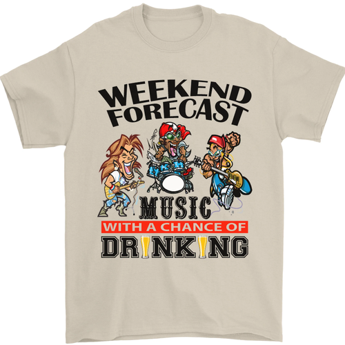 Music Weekend Forecast Alcohol Beer Mens T-Shirt 100% Cotton - Picture 86 of 101