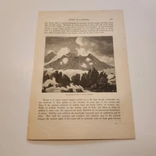 The Crater Of Mount Hekla Iceland c. 1877 Engraving (281)