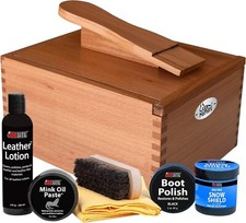 FOOTMATTERS Hardwood Boot  Shoe Care Shine Box