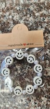 White smiley Face Beaded Bracelet