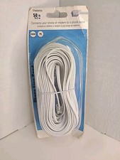 RCA 50 FT Foot Phone Line Jack Cord Voxx Accessories TP443WHR New
