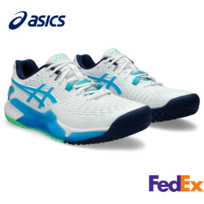 Asics Gel-Resolution 9 OC Wide Tennis Shoes Sports White NWT 1041A378-103 oki08