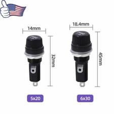 5Pcs Small Fuse Holder 5x20/6x30mm Panel Mount Knobs Base Socket Tube Glass