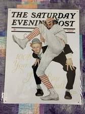 The Saturday Evening Post Norman Rockwell Metal 12.5x16 Sign Decor Bar Man Cave