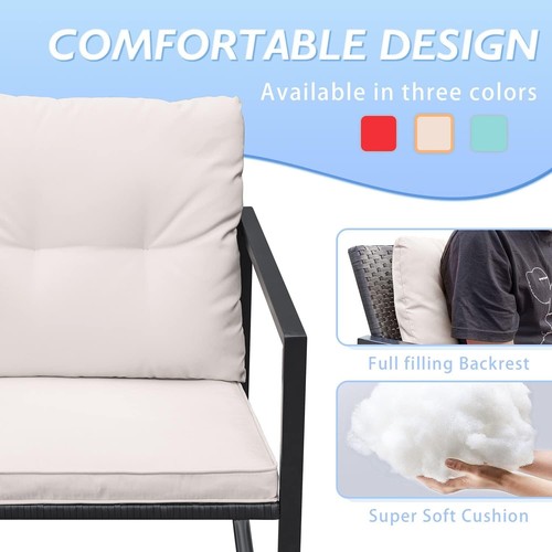 Lightweight Rocking Wicker Bistro Set with cushions - Effortless Outdoor Comfort - Picture 8 of 9