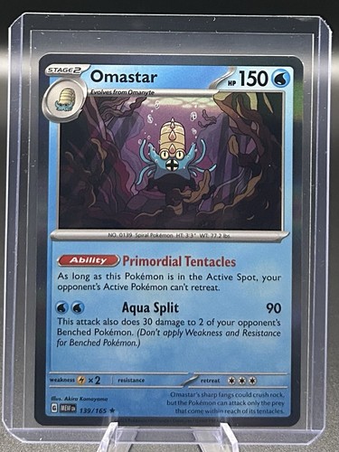 Pokémon TCG Omastar Scarlet & Violet - 151 139/165 Reverse Holo NM Englisch