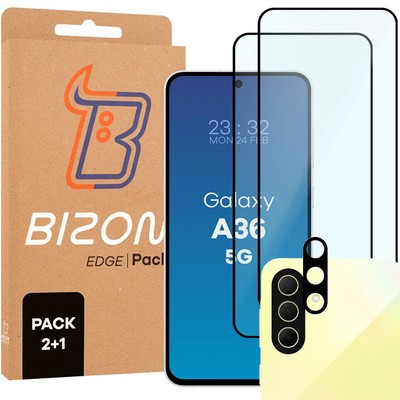 2x Schutzglas + Kameraglas für Galaxy A36 5G Bizon Displayschutzglas Hartglas