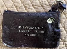 Atlanta Georgia GA Coin Purse Key Ring Genuine Leather Zipper Closure Vintage