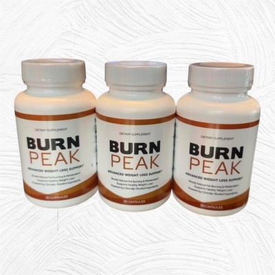 Burn Peak Advanced Weight Loss Support - Fat Burner Supplement 3 pack 90 caps