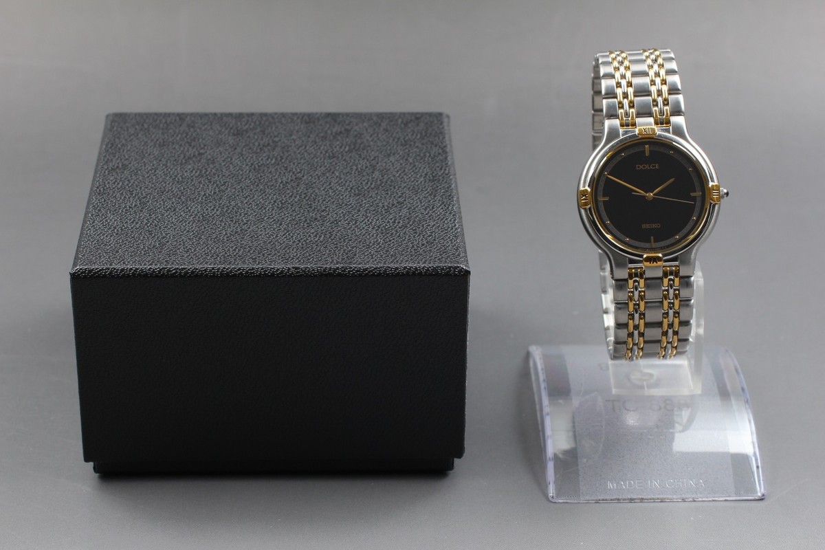 Vintage 1992 N MINT Seiko Dolce 5E31-6C00 Black HAQ Quartz Mens