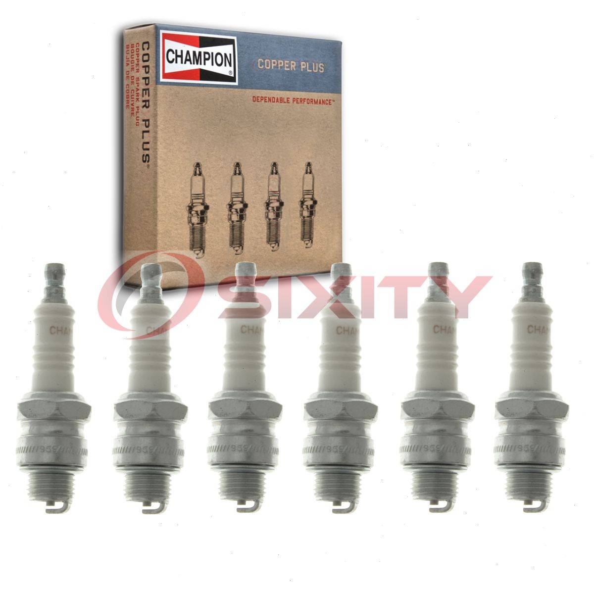 6 pc Champion Copper Plus Spark Plugs for 1934 Chrysler Series CB 4.0L L6 lz